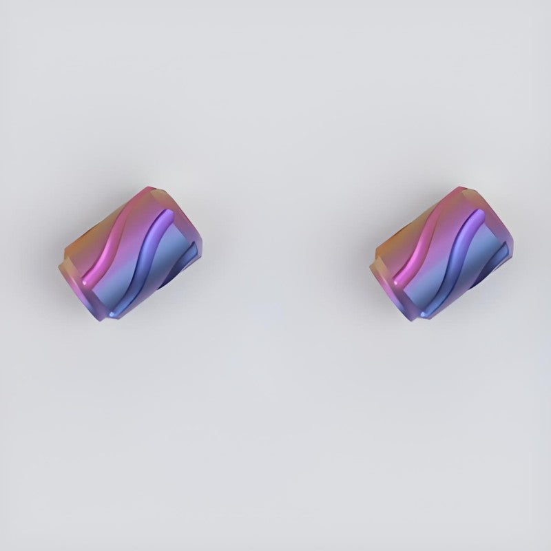 2 PCS Titanium "Star Trek" Schrader Valve Caps – Fits Motorcycles, Bicycle and E-Scooters