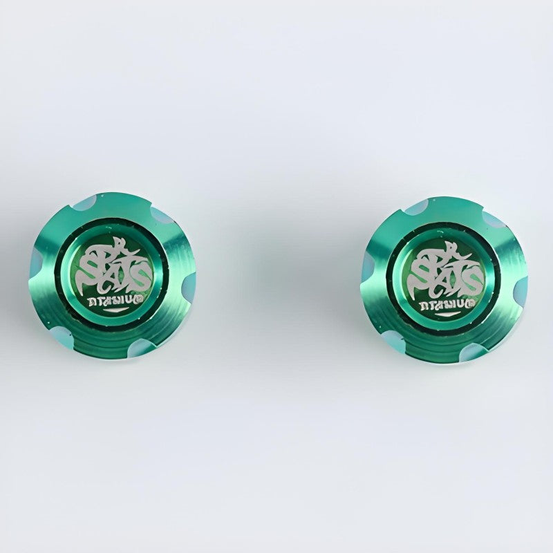 2 PCS Titanium "Star Trek" Schrader Valve Caps – Fits Motorcycles, Bicycle and E-Scooters