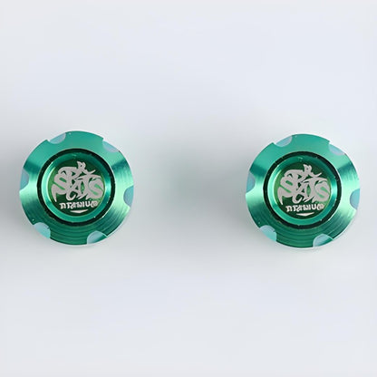 2 PCS Titanium "Star Trek" Schrader Valve Caps – Fits Motorcycles, Bicycle and E-Scooters