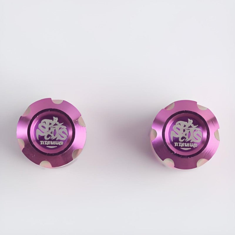 2 PCS Titanium "Star Trek" Schrader Valve Caps – Fits Motorcycles, Bicycle and E-Scooters