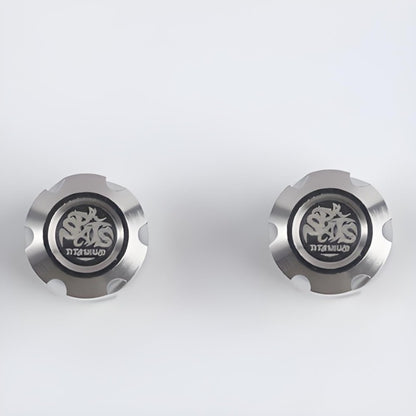 2 PCS Titanium "Star Trek" Schrader Valve Caps – Fits Motorcycles, Bicycle and E-Scooters