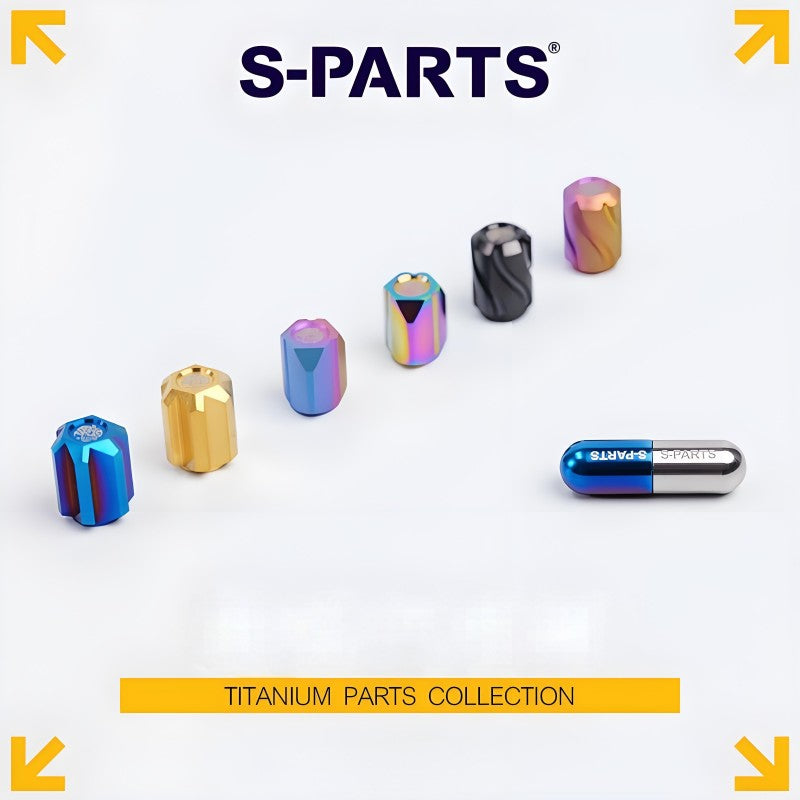 2 PCS Titanium "Star Trek" Schrader Valve Caps – Fits Motorcycles, Bicycle and E-Scooters