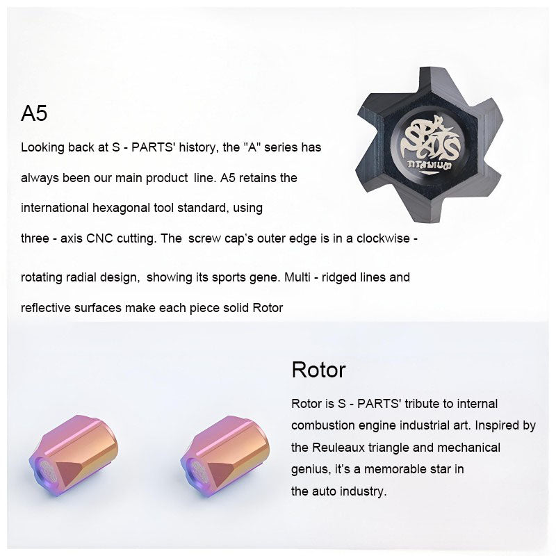 2 PCS Titanium "Star Trek" Schrader Valve Caps – Fits Motorcycles, Bicycle and E-Scooters