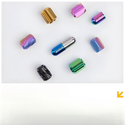 2 PCS Titanium "Star Trek" Schrader Valve Caps – Fits Motorcycles, Bicycle and E-Scooters