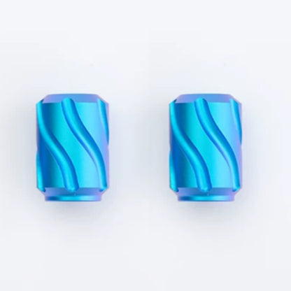 2 PCS Titanium "Star Trek" Schrader Valve Caps - Fits Motorcycles, Bicycle and E-Scooters