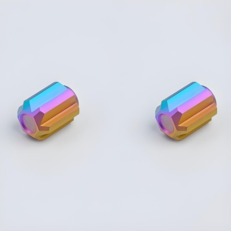 2 PCS Titanium Schrader Valve Dust Cap For Bicycles, Motorcycles and Electric Scooters