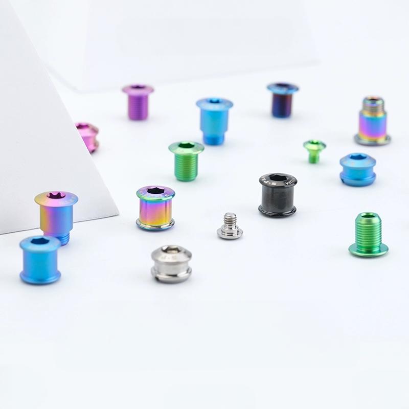 3.5/7/8.5mm Titanium Chainring Cranksets Bolts–Double Lock for Road & MTB
