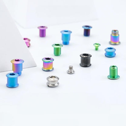 3.5/7/8.5mm Titanium Chainring Cranksets Bolts–Double Lock for Road & MTB