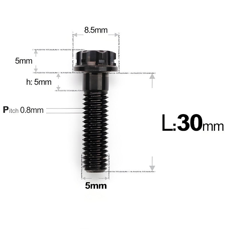 M5 X L6 8 12 30MM Titanium Bolts For Motorcycle