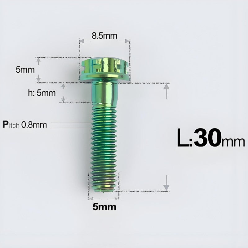 M5 X L6 8 12 30MM Titanium Bolts For Motorcycle