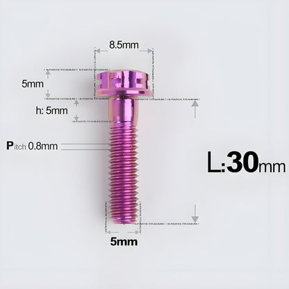 M5 X L6 8 12 30MM Titanium Bolts For Motorcycle