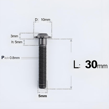 M5x30-50mm Titanium Bolts for E-bike & Motorcycle - D10mm