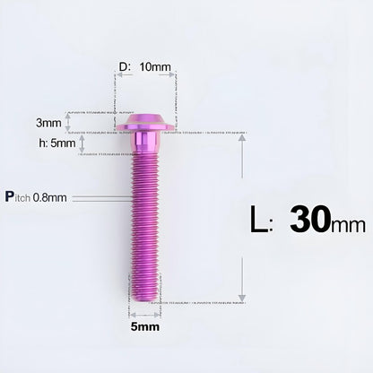 M5x30-50mm Titanium Bolts for E-bike & Motorcycle - D10mm
