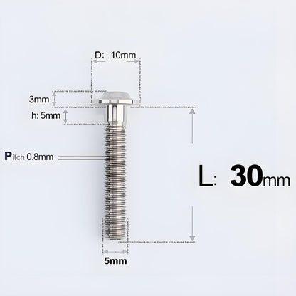 M5x30-50mm Titanium Bolts for E-bike & Motorcycle - D10mm