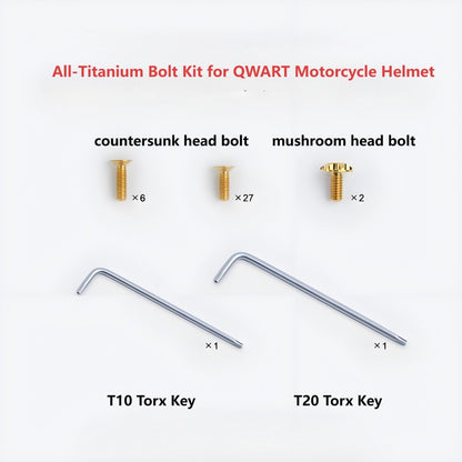 35-Piece Titanium Bolt Kit for QWART Motorcycle Helmet