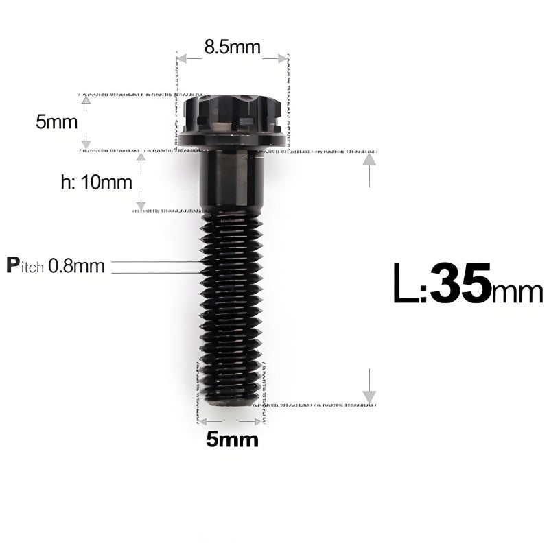 M5 X L35 - 95MM Titanium Bolts For Motorcycle & Bike
