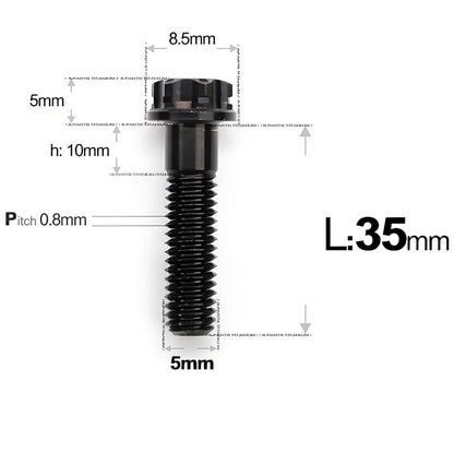 M5 X L35 - 95MM Titanium Bolts For Motorcycle & Bike