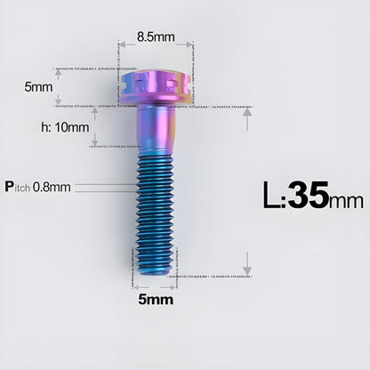 M5 X L35 - 95MM Titanium Bolts For Motorcycle & Bike