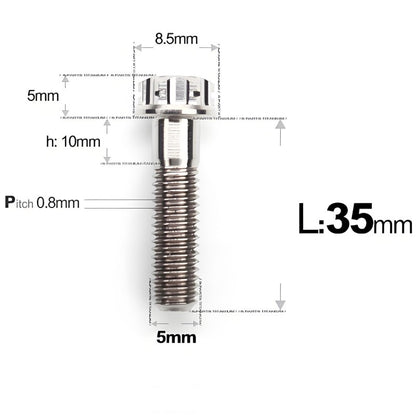 M5 X L35 - 95MM Titanium Bolts For Motorcycle & Bike