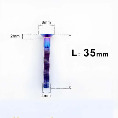 M4 35/40/45/50mm Titanium Flat Head Bolts Countersunk Bolts For Road Bike