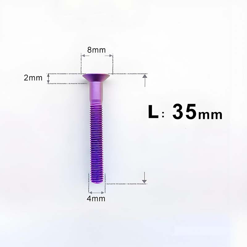 M4 35/40/45/50mm Titanium Flat Head Bolts Countersunk Bolts For Road Bike