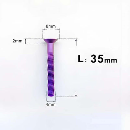 M4 35/40/45/50mm Titanium Flat Head Bolts Countersunk Bolts For Road Bike