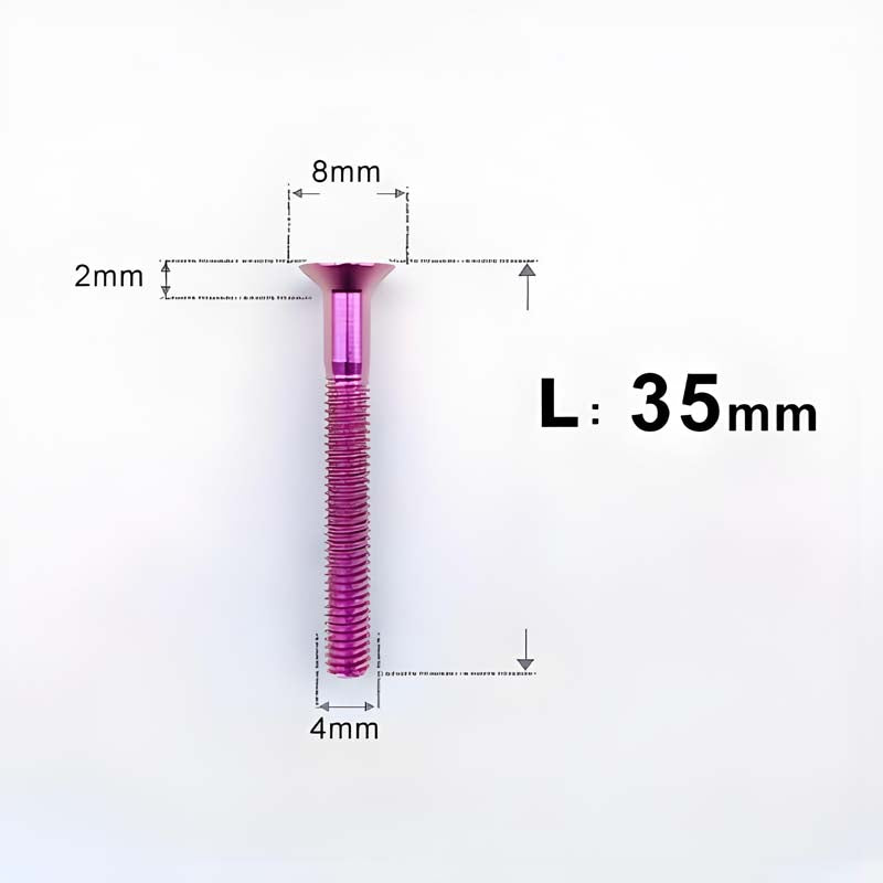 M4 35/40/45/50mm Titanium Flat Head Bolts Countersunk Bolts For Road Bike