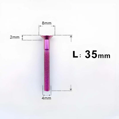 M4 35/40/45/50mm Titanium Flat Head Bolts Countersunk Bolts For Road Bike
