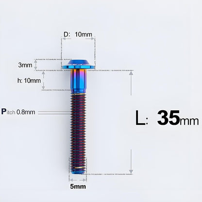 M5x30-50mm Titanium Bolts for E-bike & Motorcycle - D10mm