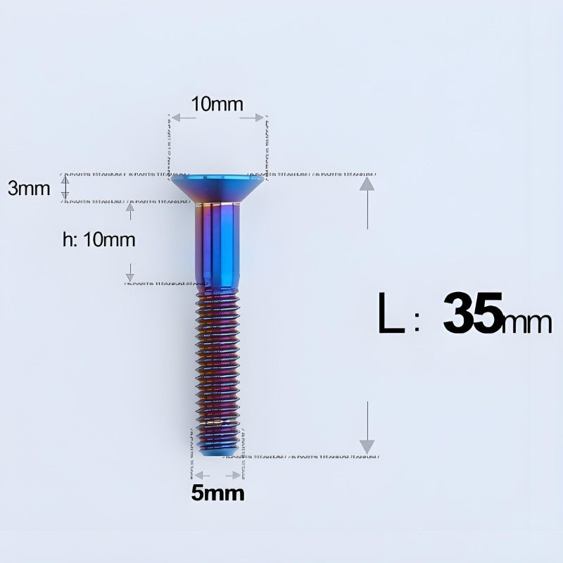 M5x35-50MM Titanium Flat Head Bolts for Road Bike Seatpost Clamp