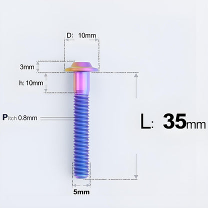 M5x30-50mm Titanium Bolts for E-bike & Motorcycle - D10mm