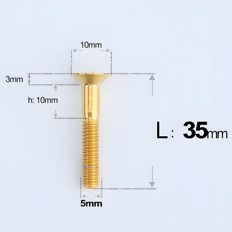 M5x35-50MM Titanium Flat Head Bolts for Road Bike Seatpost Clamp