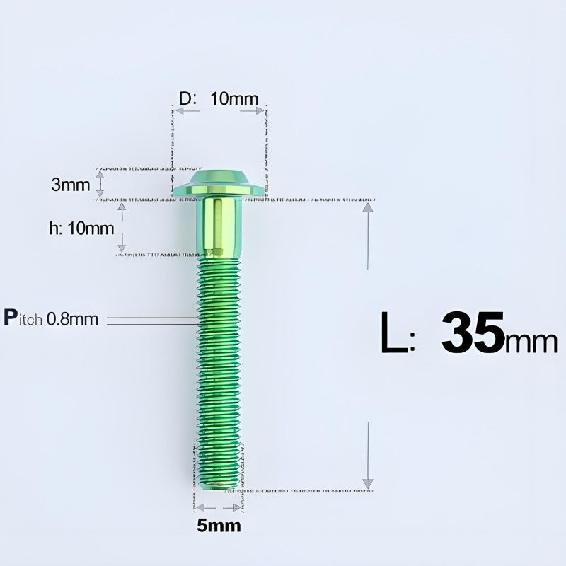 M5x30-50mm Titanium Bolts for E-bike & Motorcycle - D10mm
