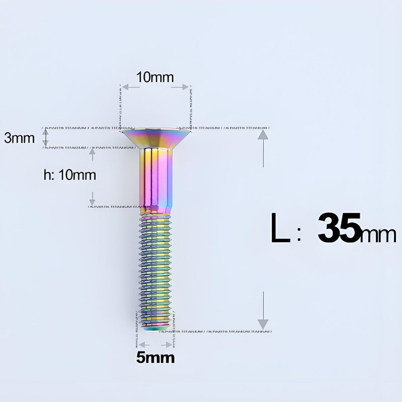 M5x35-50MM Titanium Flat Head Bolts for Road Bike Seatpost Clamp