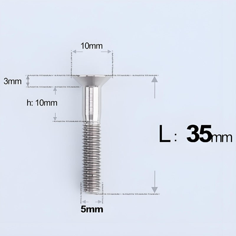 M5x35-50MM Titanium Flat Head Bolts for Road Bike Seatpost Clamp