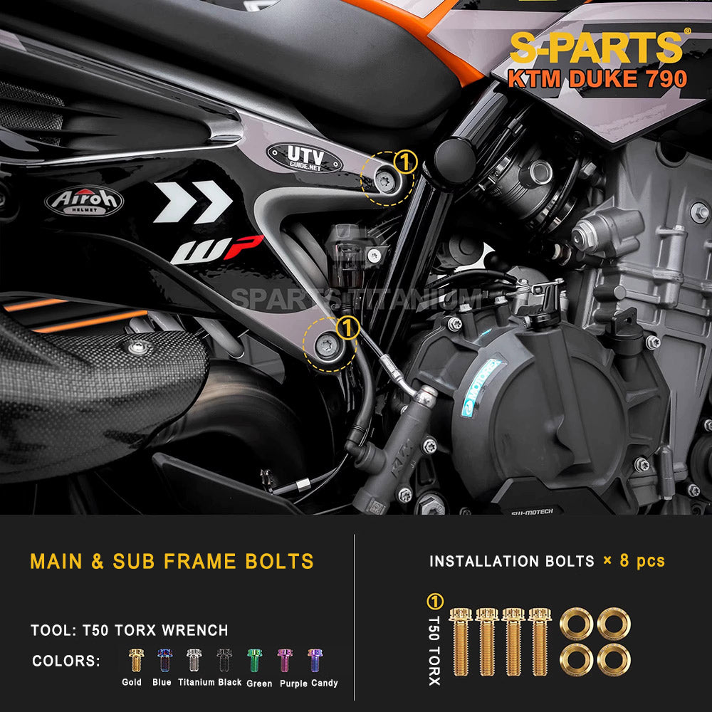 Titanium Full Bolt Kit for KTM 790 Duke — Full Kit & Section Upgrades