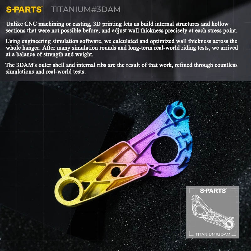 3D-Printed Titanium Direct Mount Derailleur Hanger for Specialized – 3DAM, 12.2g