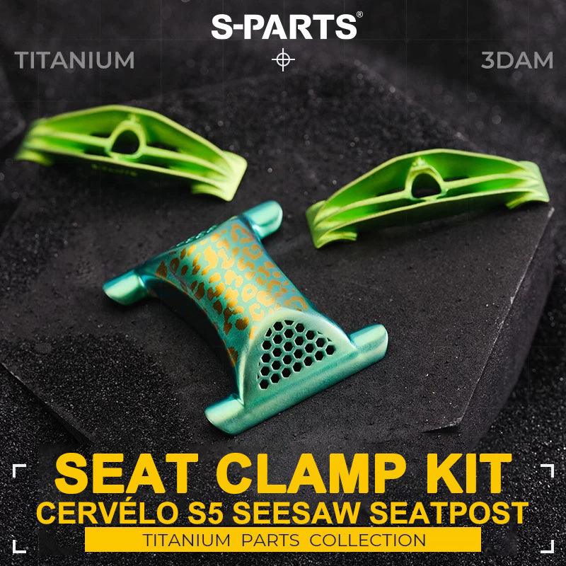 3D Printed Titanium Seat Clamp Kit & Parts for Cervélo S5 Seesaw Seatpost