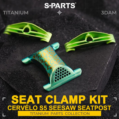 3D Printed Titanium Seat Clamp Kit & Parts for Cervélo S5 Seesaw Seatpost