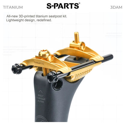3D Printed Titanium Seat Clamp Kit & Parts for Specialized Tarmac SL8/SL9 Seesaw Seatpost