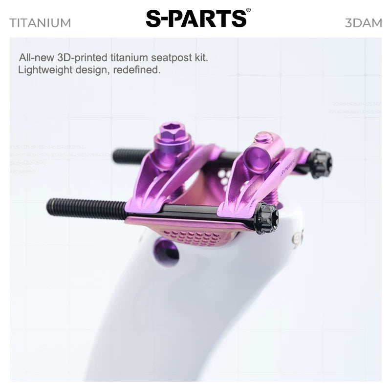 3D-Printed Titanium Seatpost Clamp Kit & Parts for Pinarello Dogma F 3DAM | Grade 5 Titanium