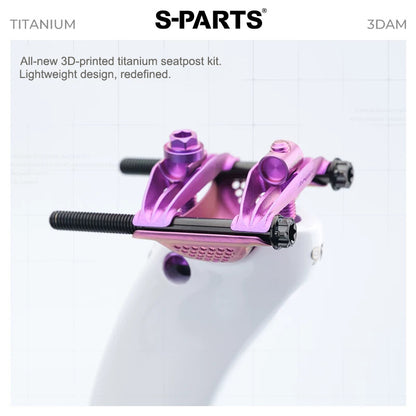 3D-Printed Titanium Seatpost Clamp Kit & Parts for Pinarello Dogma F 3DAM | Grade 5 Titanium