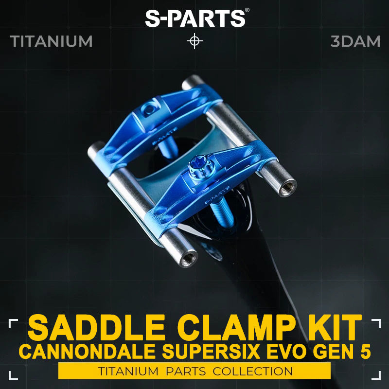 3D Printed Titanium Seatpost Saddle Clamp Kit, Two-Bolt, for Cannondale SuperSix EVO Gen 5