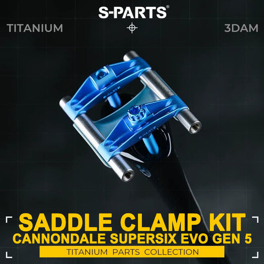 3D Printed Titanium Seatpost Saddle Clamp Kit, Two-Bolt, for Cannondale SuperSix EVO Gen 5