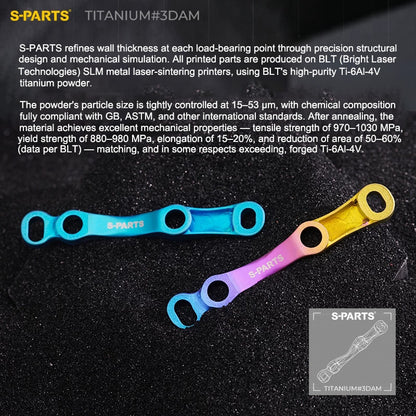 3DAM Grade 5 Titanium 3D-Printed Rear Flat Mount Caliper Base | Universal Fit | Hollow Design