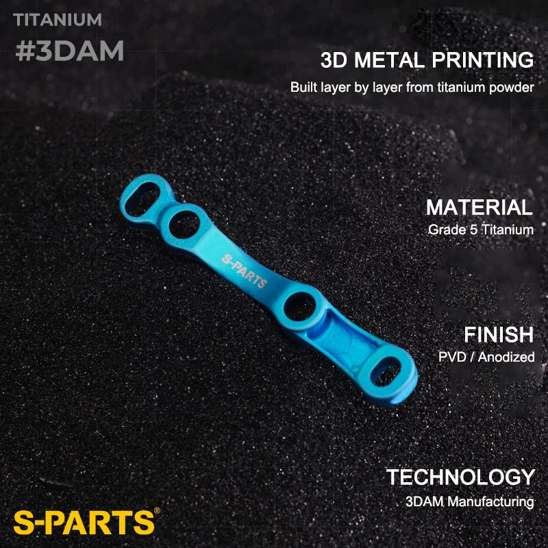 3DAM Grade 5 Titanium 3D-Printed Rear Flat Mount Caliper Base | Universal Fit | Hollow Design