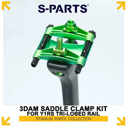 3DAM Titanium Saddle Clamp Kit for Colnago Y1RS Tri-Lobed Carbon Rails | 32.5 g