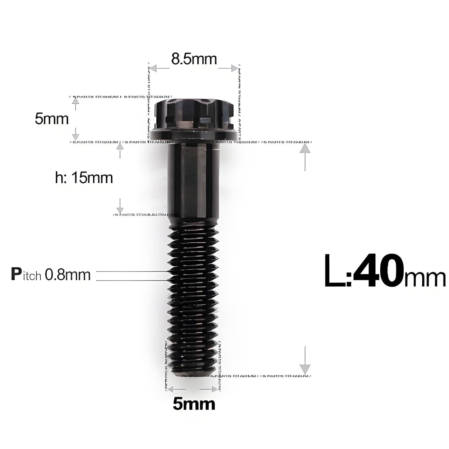 M5 X L35 - 95MM Titanium Bolts For Motorcycle & Bike