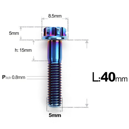 M5 X L35 - 95MM Titanium Bolts For Motorcycle & Bike