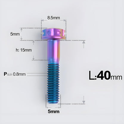 M5 X L35 - 95MM Titanium Bolts For Motorcycle & Bike